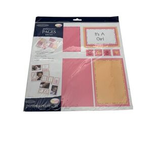 Generations Pretty Simple Pages Baby Girl 12x12 Scrapbook Layout 2pk  Pink